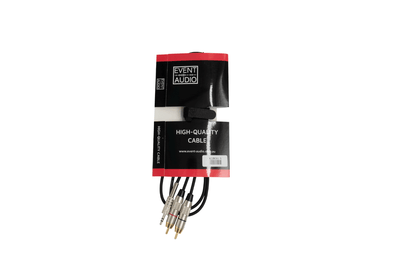 Event Lighting MJ2RCA1.5EL - 1.5m 2x RCA Male to Mini Jack Male Signal Lead - Red and Black Ring