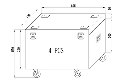 Event Lighting PAN8X1CASE4WC - Road Case for PAN 8 x 1