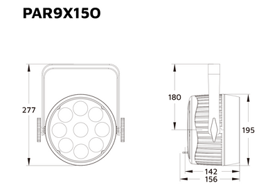 Event Lighting PAR9X15O - Outdoor 9x 15W RGBW Pro PAR