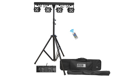 Event Lighting PARBAR4QUAD - Par Bar with 4 Heads of 5x 8W RGBW and Wireless Foot Controller