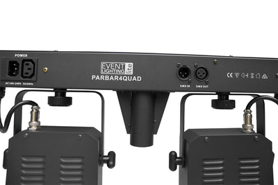 Event Lighting PARBAR4QUAD - Par Bar with 4 Heads of 5x 8W RGBW and Wireless Foot Controller