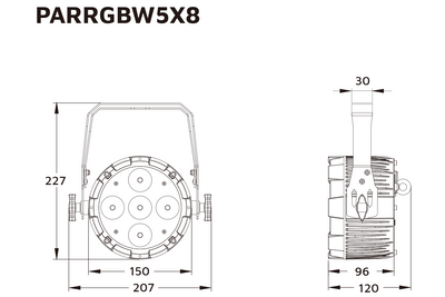 Event Lighting PARRGBW5X8 - 5x 8W RGBW Pro PAR