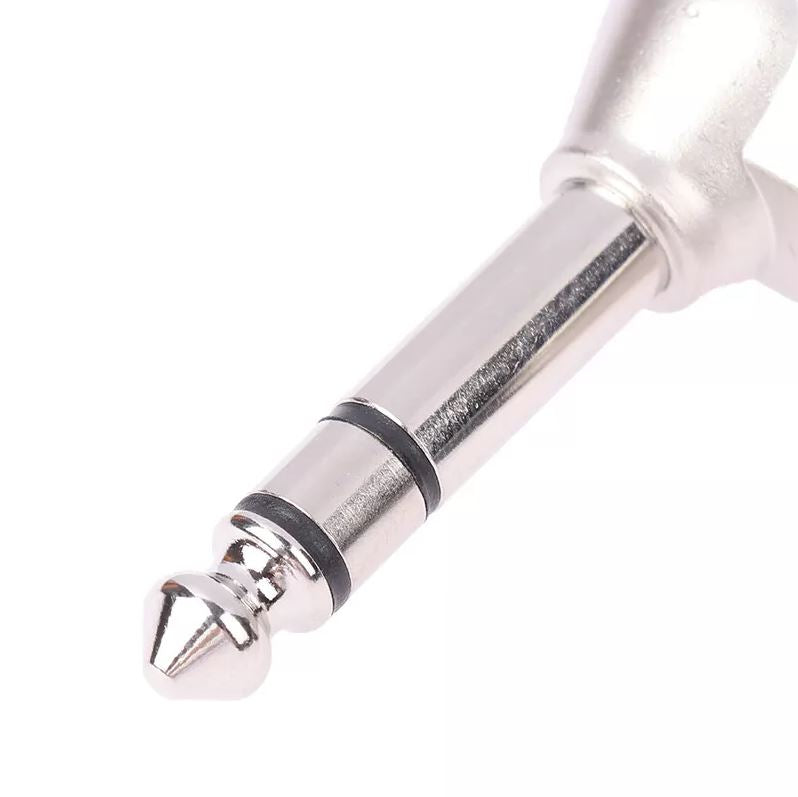 1/4" Guitar jack 6.35mm TS TRS 90° L-shaped Right Angle Plug Stereo or Mono Heavy Duty