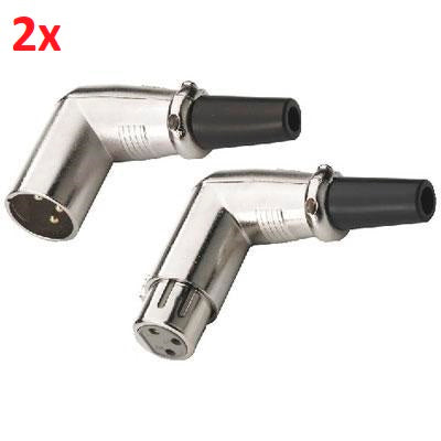 Right Angle 3 PIN XLR Connector Female or Male Plug Microphone 90 Degree Cable Jack