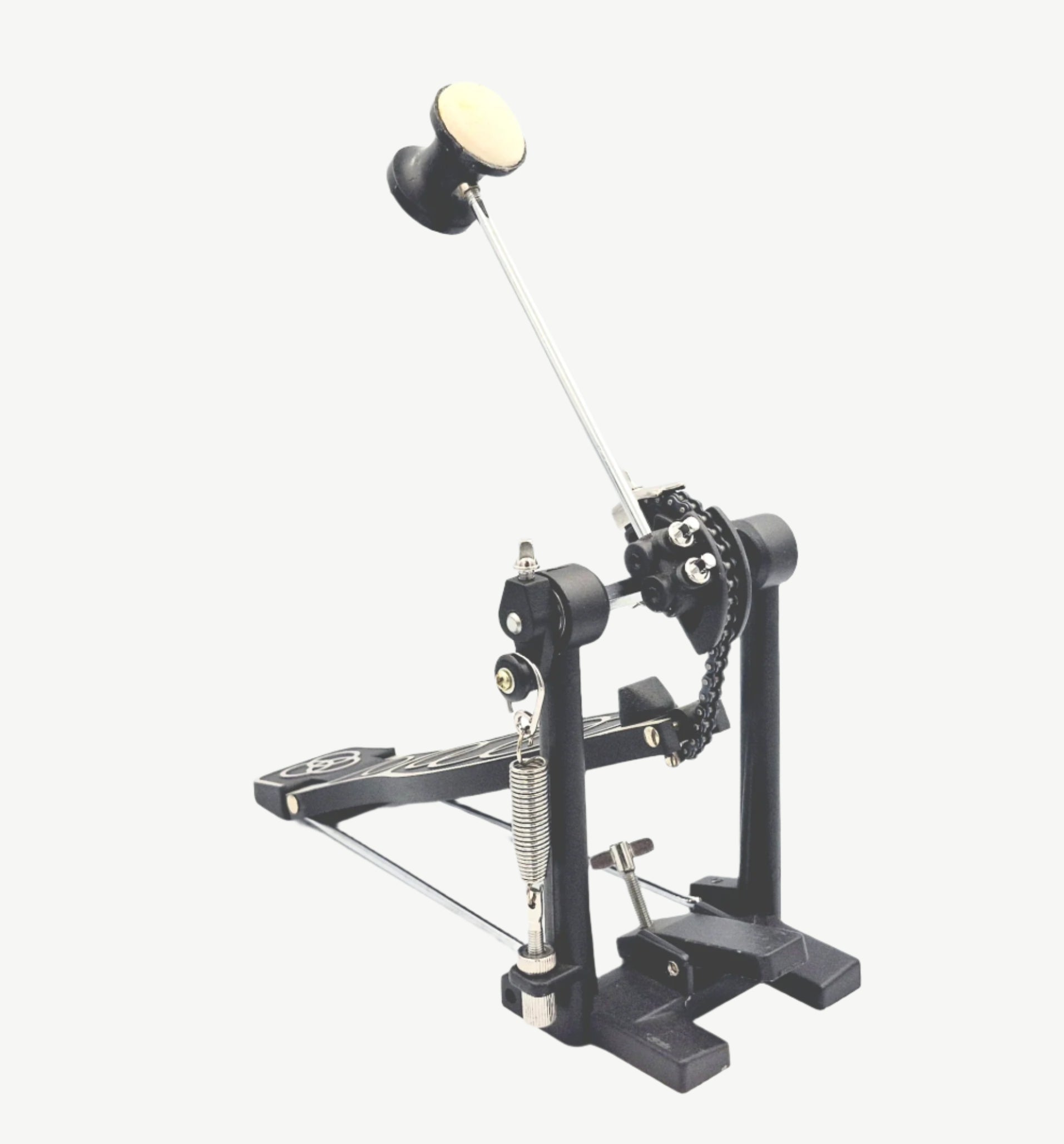 Single Bass Drum Kick Pedal  Chain Drive Dual Beater