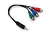 3.5mm to 3 RCA Female Component TV Plug AUX Audio Video DVD HDTV AV Cord Cable
