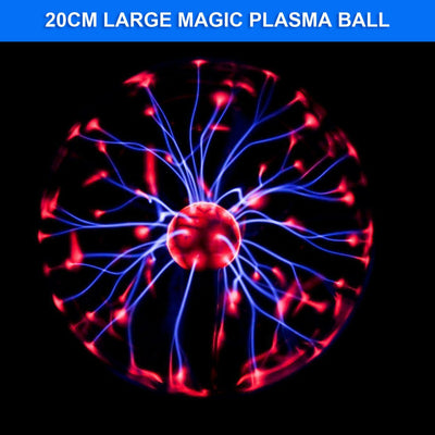 True Big 8 inch 20 cm Glass Gorgeous Nebula Plasma Ball Lamp Sound Sensitive the Best Science Toy Nightlight for Kids