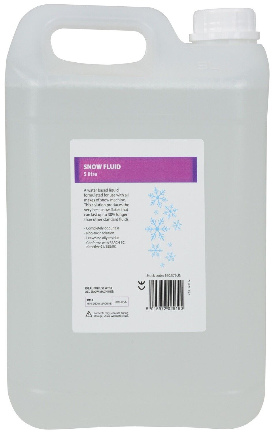 Snow Machine Strom II Set Artificial Snow Effect Machine Integrated LED Wash Light Wired Control + 5L Snow Liquid