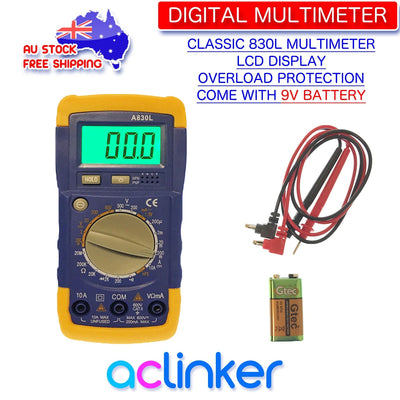 Lcd Digital Multimeter Handheld Ac Dc Voltmeter Ohmmeter Multi Tester