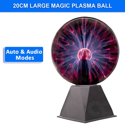 True Big 8 inch 20 cm Glass Gorgeous Nebula Plasma Ball Lamp Sound Sensitive the Best Science Toy Nightlight for Kids