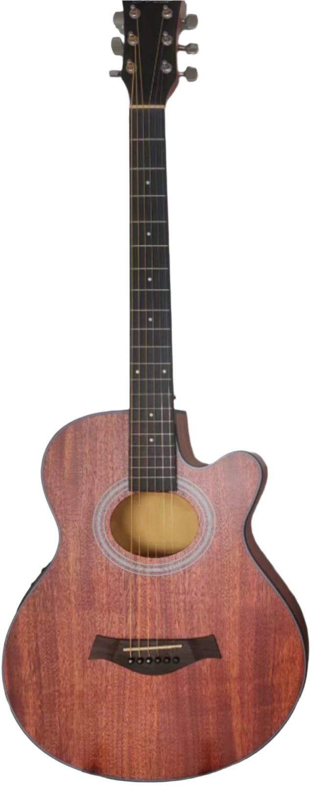 Acoustic Electric 39" Guitar SlimBody Full Mahogany Natural Wood Finish
