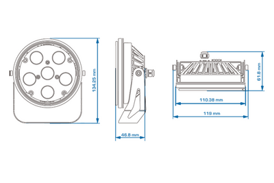 Event Lighting - DFXIPS510 - IP65 6 x 1.9W 365nm UV LED 15 deg spot - Requires Dark Drive