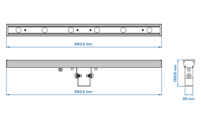 Event Lighting DFXL510 - 6 x 1.9W 365nm UV LED 25 deg bar - Requires Dark Drive