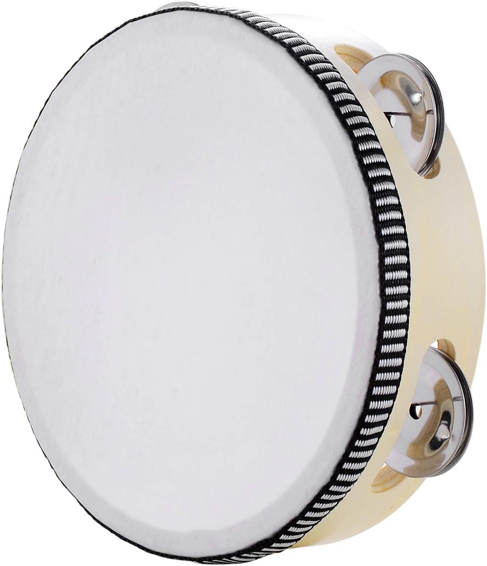 Hand Held Wooden Tambourine 8 inch Percussion Instrument