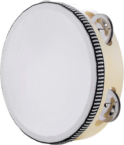 Hand Held Wooden Tambourine 8 inch Percussion Instrument