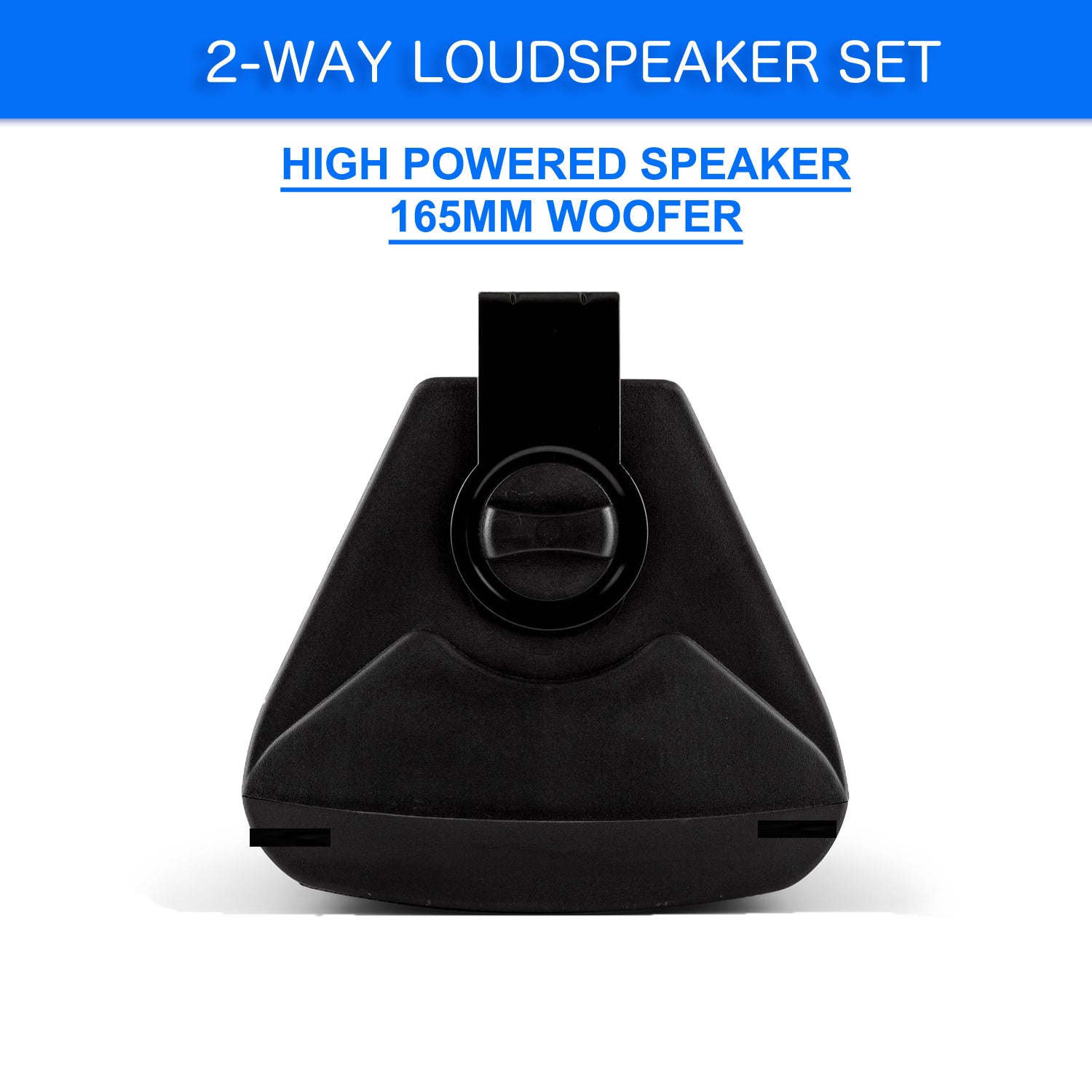 6.5” Inch Black Passive Speakers Pair 260w Wall Mount Bracket 2 Way Bookshelf Stereo