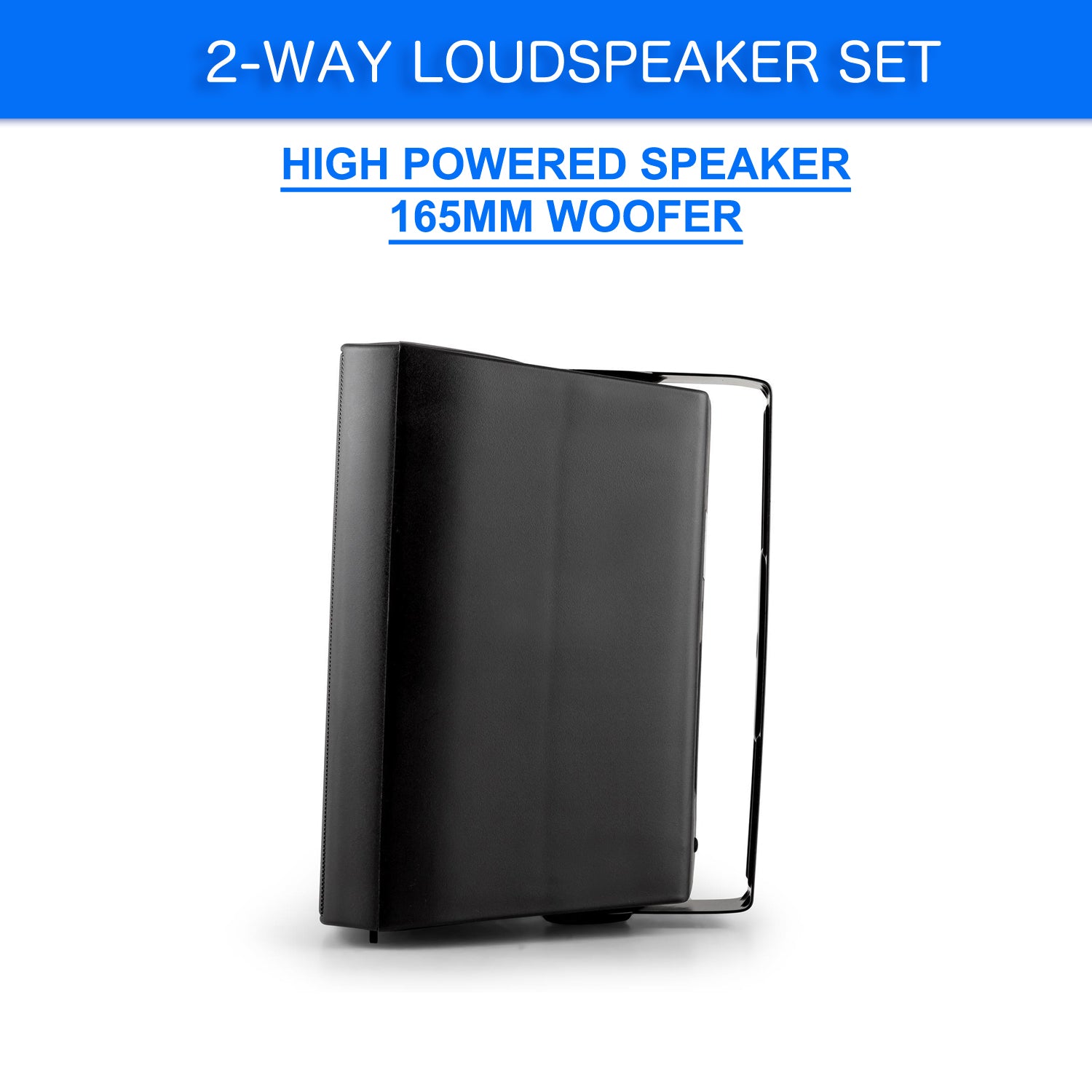 6.5” Inch Black Passive Speakers Pair 260w Wall Mount Bracket 2 Way Bookshelf Stereo