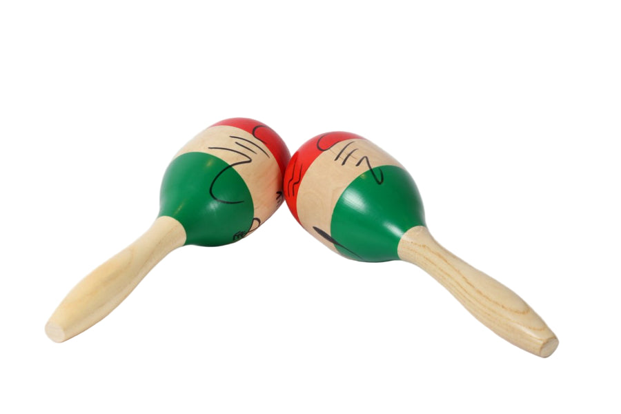 Premium Large Solid Wood Maracas Pair