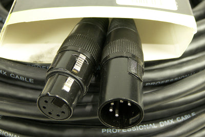 Event Lighting XLR5M5F50 - 5-pin DMX Cable (50m) - black ring