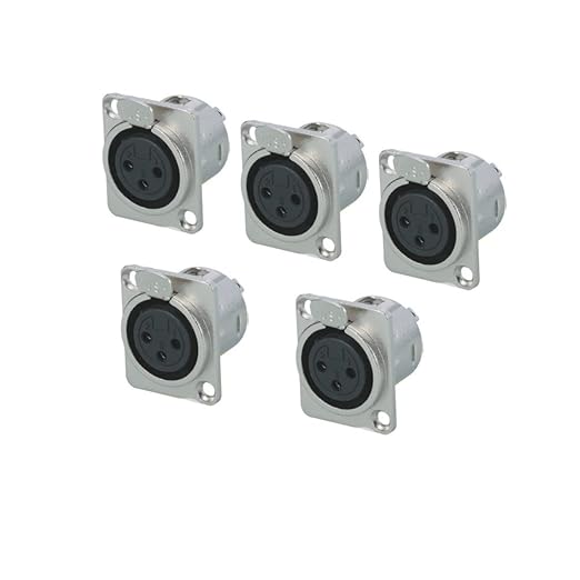 3 Pin XLR Female Socket Metal Panel Mount Chassis Microphone Audio Jack D-Type Connector Adapter