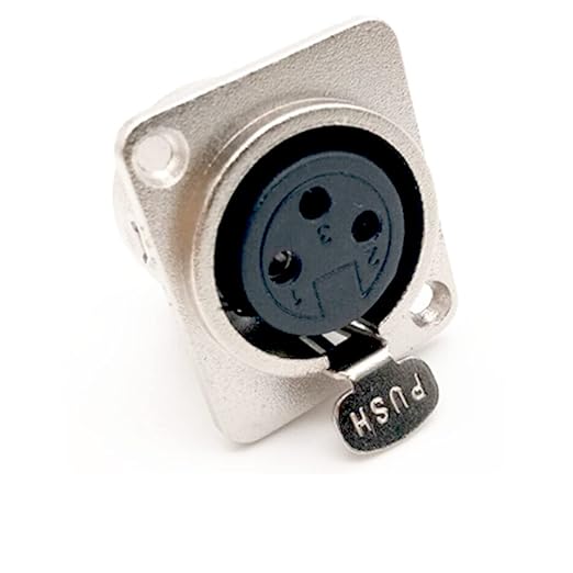 3 Pin XLR Female Socket Metal Panel Mount Chassis Microphone Audio Jack D-Type Connector Adapter