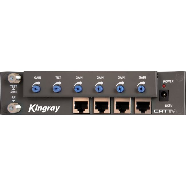 CAT01 - 4 WAY RF OVER CAT5 AMPLIFIER - KINGRAY - KINGRAY
