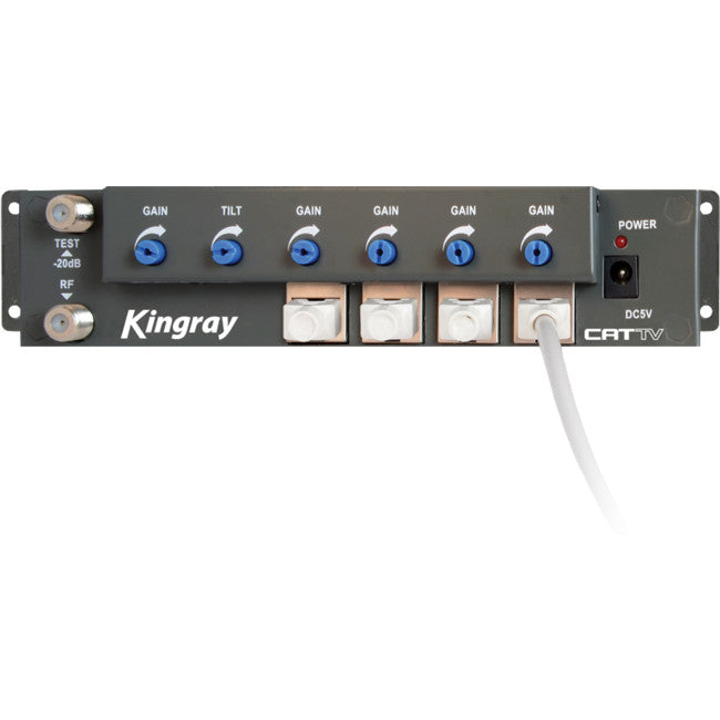 CAT01 - 4 WAY RF OVER CAT5 AMPLIFIER - KINGRAY - KINGRAY