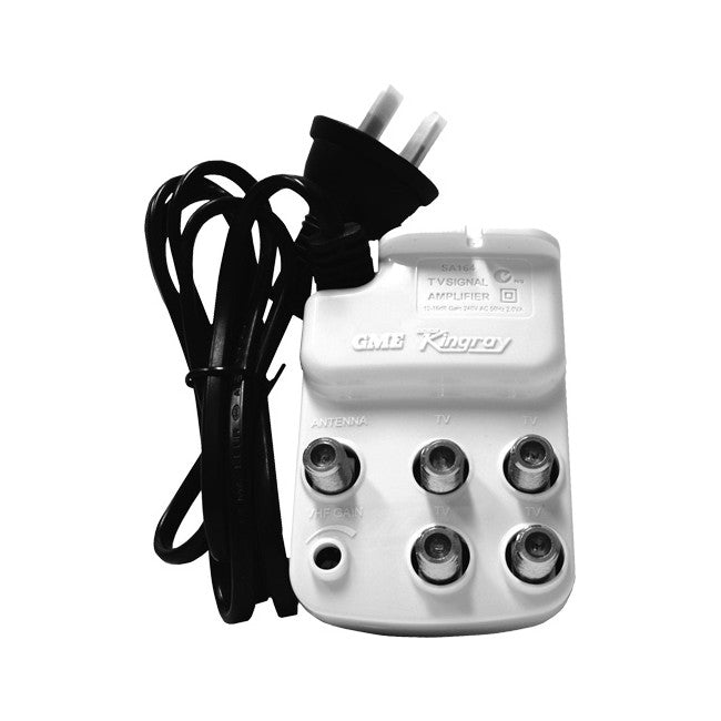 SA164F 4WAY 'F' SPLITTER AMPLIFIER TV SIGNAL BOOSTER KINGRAY KINGRAY SA-164F