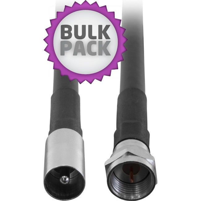 FL59Q-1.5PF - 1.5M RG59QUAD PAL TO 'F' LEAD - PAL TO 'F' FLYLEAD - BLACK - PRO2