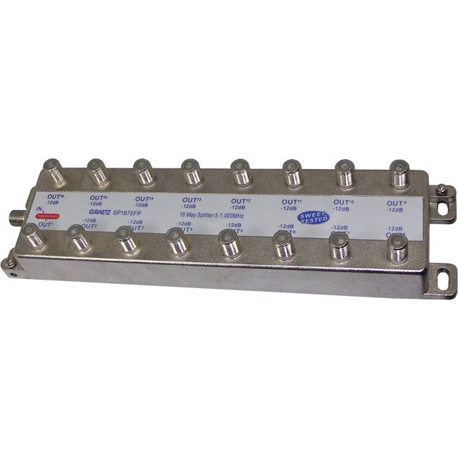SP1675FP 16 WAY F SPLITTER FREE TO AIR 1 X DC POWER PASS GRAETZ SP1675FP