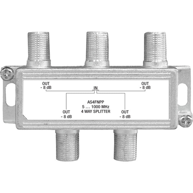 AS4FNPP 4 WAY F-TYPE SPLITTER FOXTEL APPROVED F30225 PCT AS4FNPP