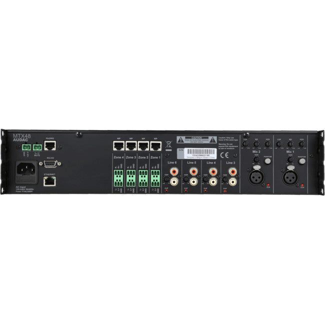 MTX48 4 ZONE MULTI ZONE AUDIO MATRIX MIXER WITH WEB BASED CONTROL AUDAC MTX48