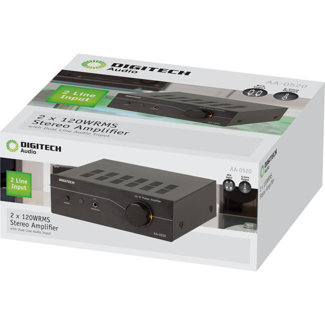 AA0520 2x 120W RMS STEREO AMPLIFIER WITH REMOTE DIGITECH AA0520