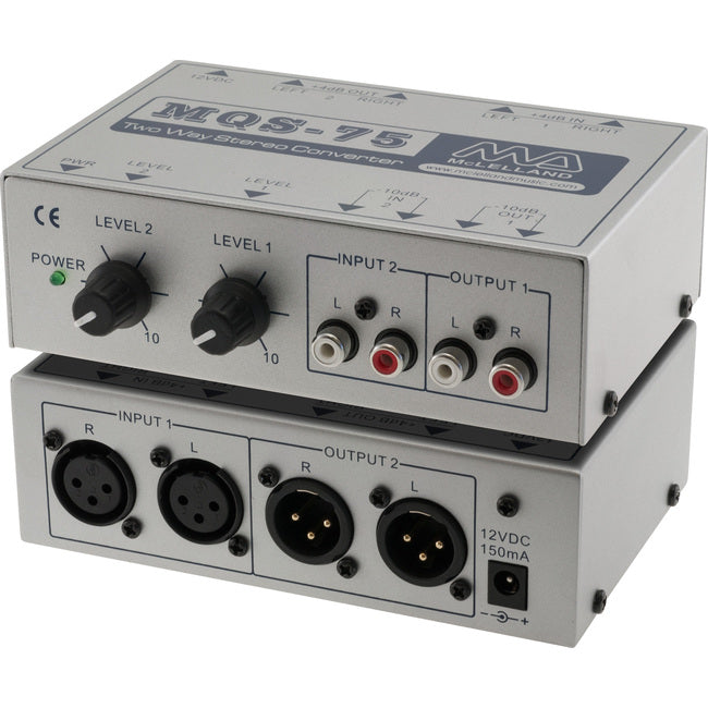 MQS75 2-WAY STEREO CONVERTER STEREO RCA TO XLR 2 WAY MCLELLAND MQS-75