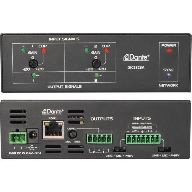 DIC2E23A 2CH ANALOGUE DANTE CONVERTER MIC OR LINE 2CH IN/OUT PUTS MCLELLAND DIC2E23A