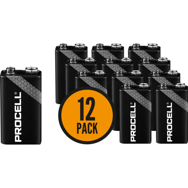 PC1604 9V 12 PACK PROCELL BATTERY BULK ALKALINE DURACELL DURACELL 41333856957