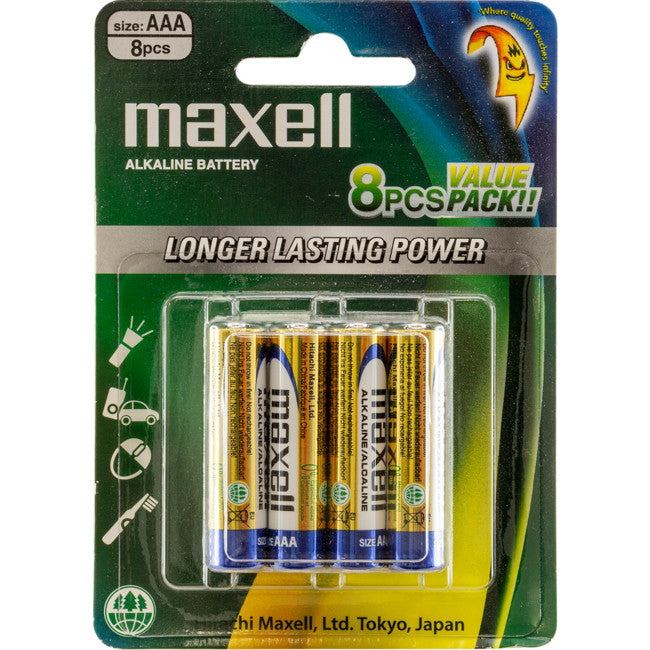 LR3GD8 8 PACK AAA ALKALINE BATTERY MAXELL MAXELL LR3GD.BP8