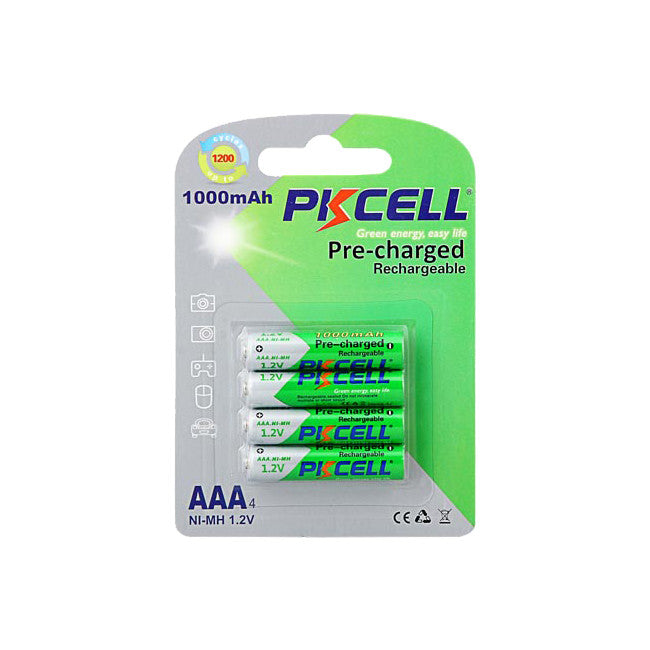 PK4PAAA 1000MAH NIMH AAA BATTERIES 4PK READY TO USE LSD PKCELL PKCELL