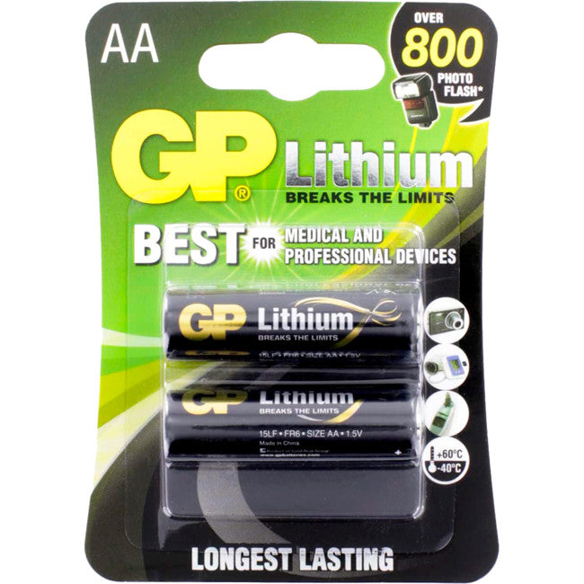 GP15LC2 1.5V AA GP LITHIUM FR6 PK2 GP GP GP15LC2