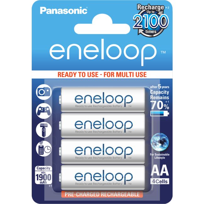 BK3MCCE4BA 4 PACK AA ENELOOP BATTERIES RECHARGEABLE LSD PANASONIC PANASONIC BK-3MCCE/4BA