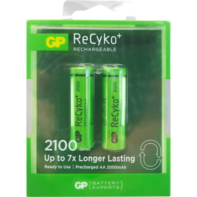 GP2AARECY RECYKO LSD AA BATTERY 2PK 2100MAH RECHARGEABLE NIMH GP GP 210AAHCB-C2