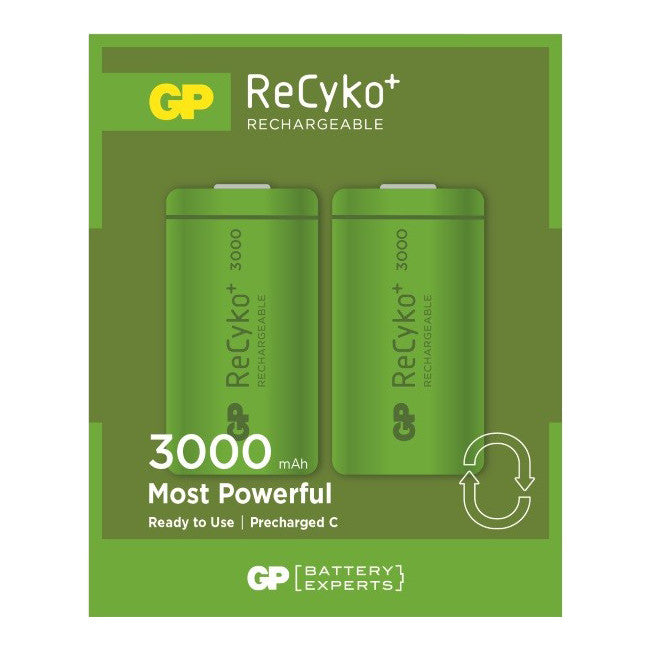 300CHCB-C2 - 3000MA RECYKO+ 'C' BATTERY 2PK - RECHARGEABLE NIMH GP - GP