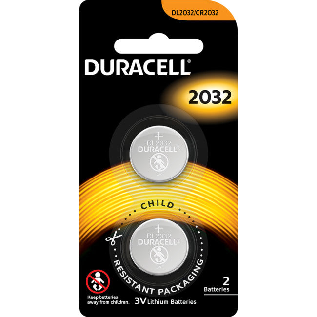DL2032B2 3V LITHIUM BATTERY PK2 220MAH  DURACELL DURACELL DL2032B2