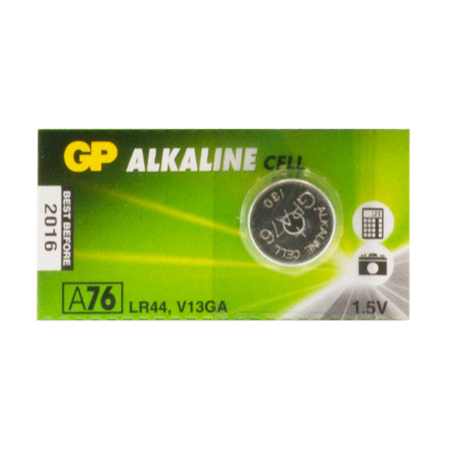 AGP76B1 LR44 BUTTON CELL ALKALINE GP A76 PK1 AG13 GP 02736800