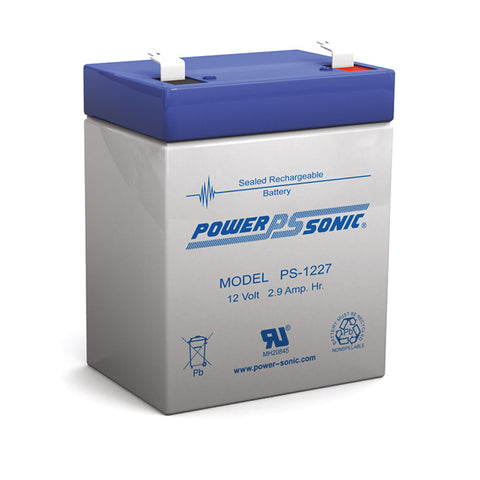 PS1227 12V 2.9AMP SLA BATTERY F1 TERMINAL SEALED LEAD ACID POWER SONIC PS1227