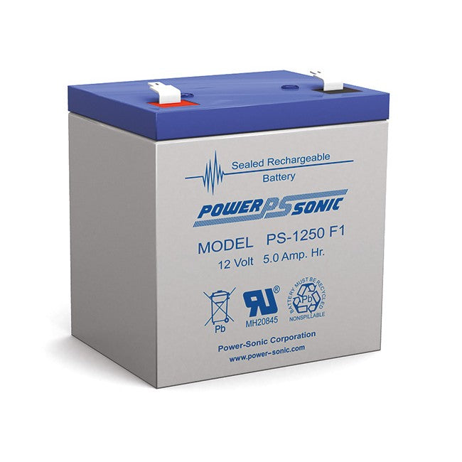 PS1250 12V 5AMP SLA BATTERY F1 TERMINAL SEALED LEAD ACID POWER SONIC PS1250