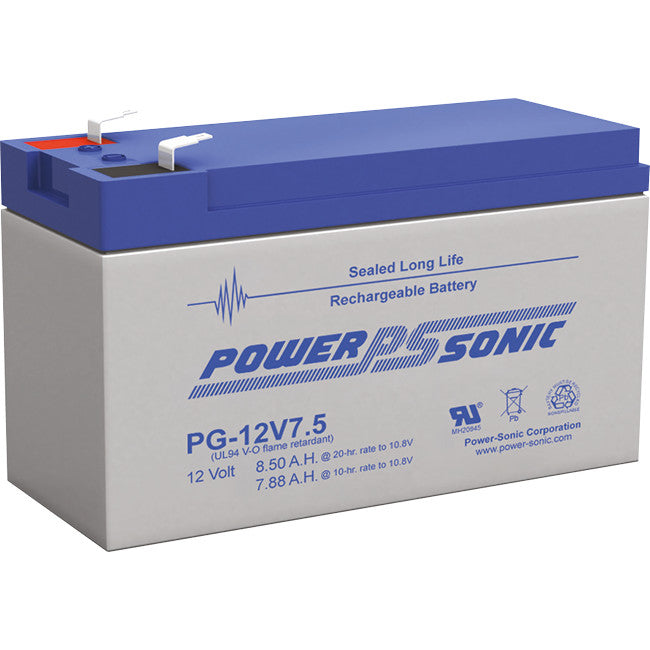 PG1275 12V 7.5AH LONG-SERVICE BATTERY F2 SLA / UPS/ TELECOM POWER SONIC PG12V7.5