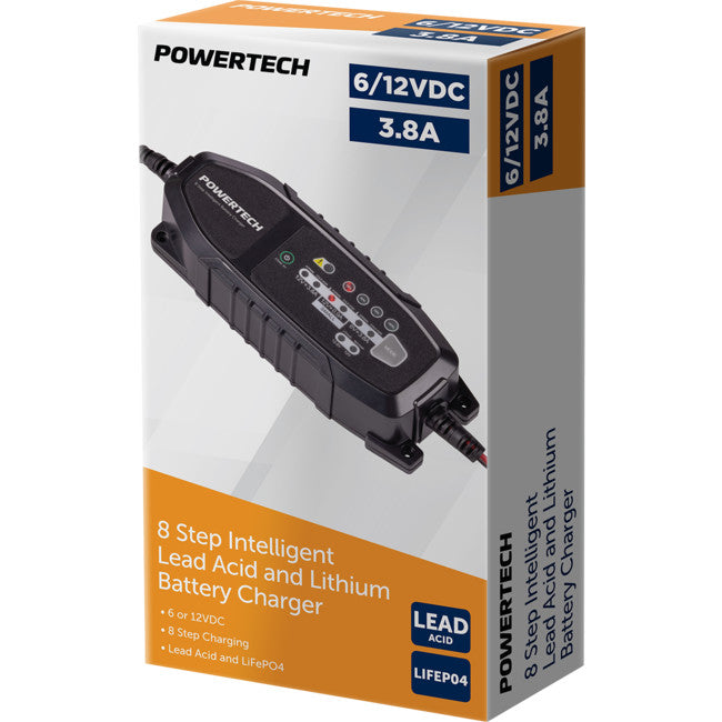 MB3904 6/12V 3.8A SLA LITHIUM CHARGER POWERTECH 03611004