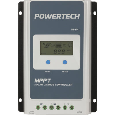MP3741 20AMP SOLAR CHARGER CONTROLLER MPPT SLA LITHIUM BATTERIES POWERTECH MP3741