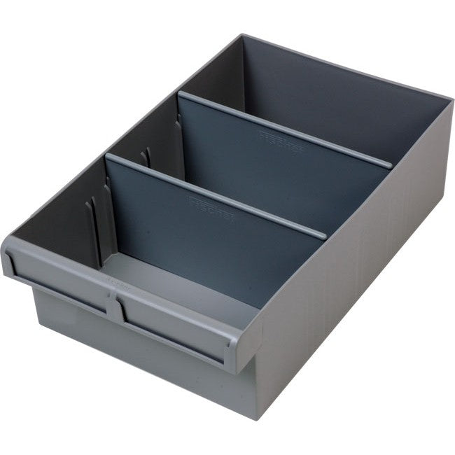 1H024GR GREY 300MM LARGE PARTS TRAY STORAGE DRAWER WITH DIVIDERS FISCHER PLASTIC 1H-024 GREY